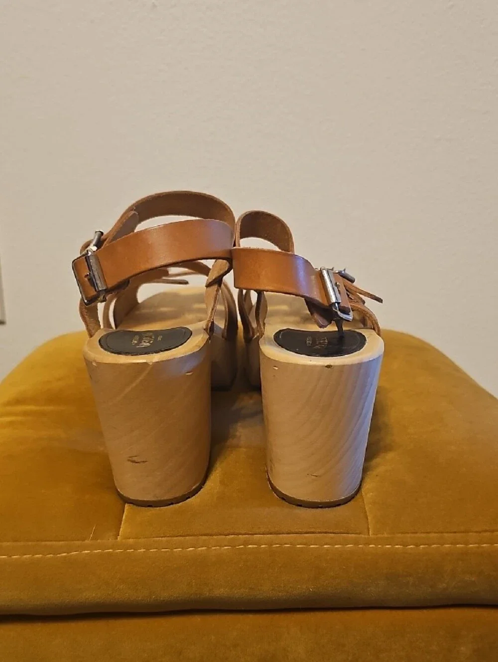 ●●SWEDISH HASBEENS TAN CLOG SANDALS SIZE EU40 US9.5-10 NWOB●●